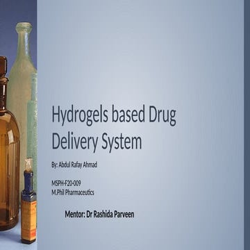 Hydrogels based Drug Delivery System.pptx