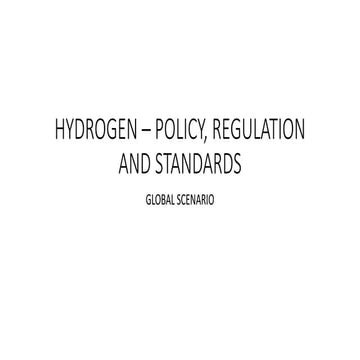 Hydrogen policy regulations and standards