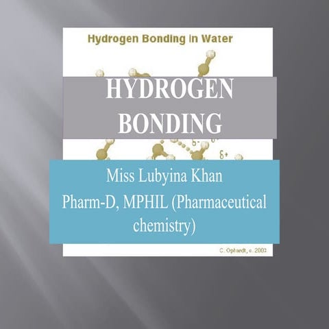 Hydrogen Bonding | Organic Chemistry. Ppt | PPTX
