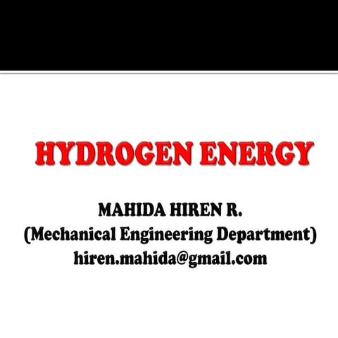 Hydrogen energy