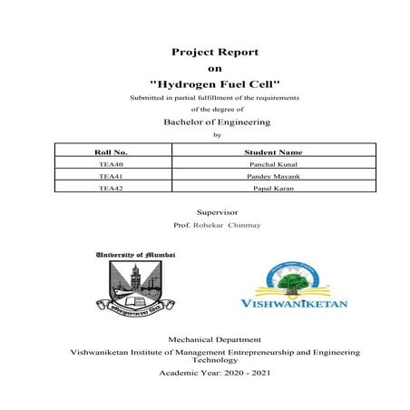 Hydrogen Fuel Cell (Case Study) | PDF