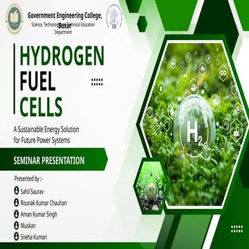 green hydrogen fuel cell ppt by chiranth | PPTX