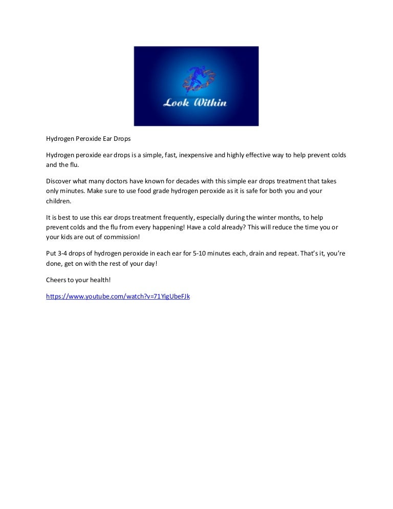Hydrogen Peroxide Ear Drops