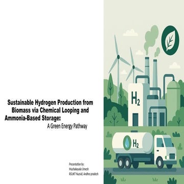 Hydrogen Production from Biomass presentation | PPTX