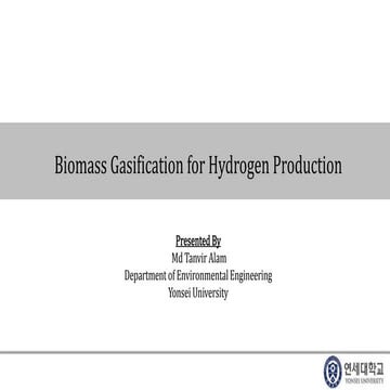Biomass gasification for hydrogen production