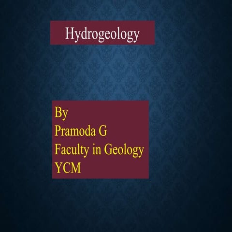 Hydrogeology