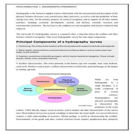 Hydrography is the branch of applied science which deals with the measurement...