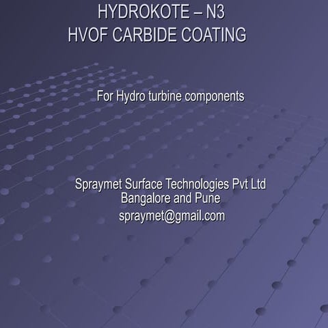 hydro tubine HVOF coatings - spraymet Hydrokote | PPT