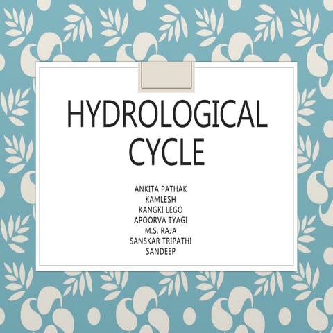 Hydrological cycle
