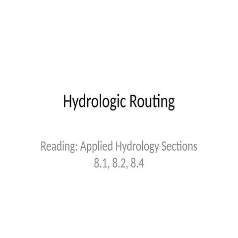Hydrological Routing . pptx for all to learn
