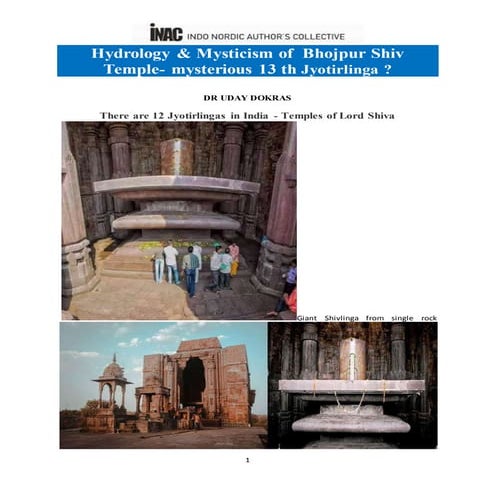 Hydrology of the temple site at bhojpur