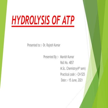 Hydrolysis of ATP