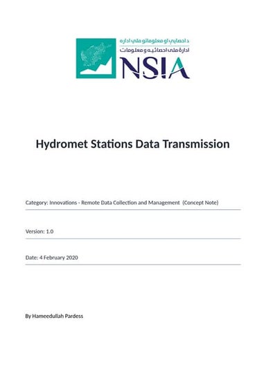Concept Note: Hydromet Stations Data Transmission by Affordable Solution