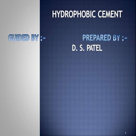 Hydrophobic cement