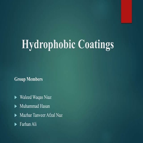 Hydrophobic coatings 