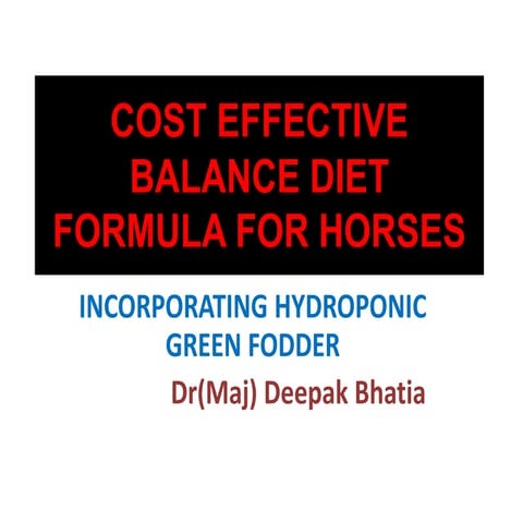 Hydroponic fodder horses