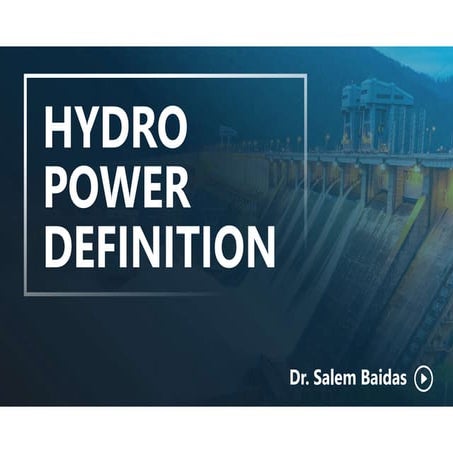 Hydropower Definition    