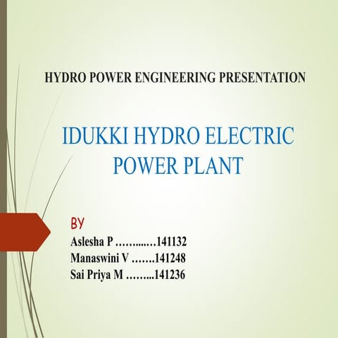 idukki Hydro power project | PPTX
