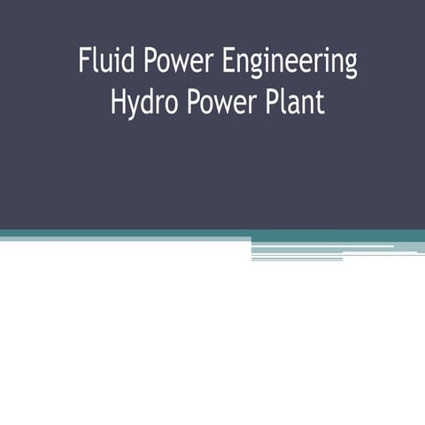 Hydro power plant | PPTX