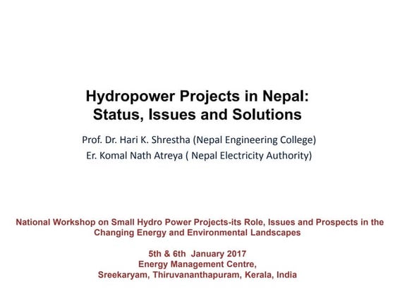 Hydropower Potential, History, Challanges, Possibilities and New Trend ...