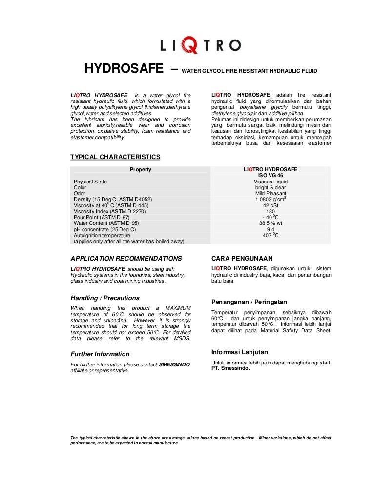 Hydrosafe ISO VG 46 (Product Data Sheet)