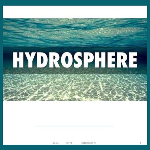 IGCSE Environment Management Hydrosphere