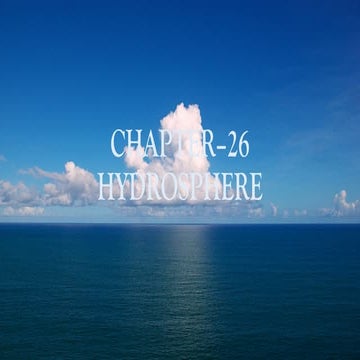 Hydrosphere ------------ SOCIAL SCIENCE--------GEOGRAPHY