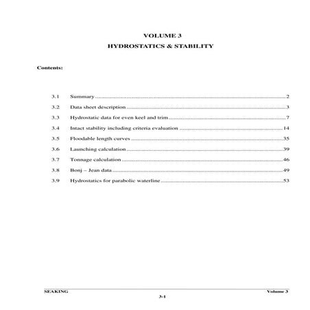 Hydrostatics and stability