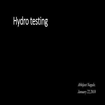 Piping Hydrostatic Test / Hydrotesting