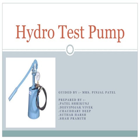 Hydro test pump