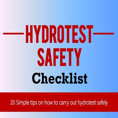 20 Essential Hydrotest Safety Checklist