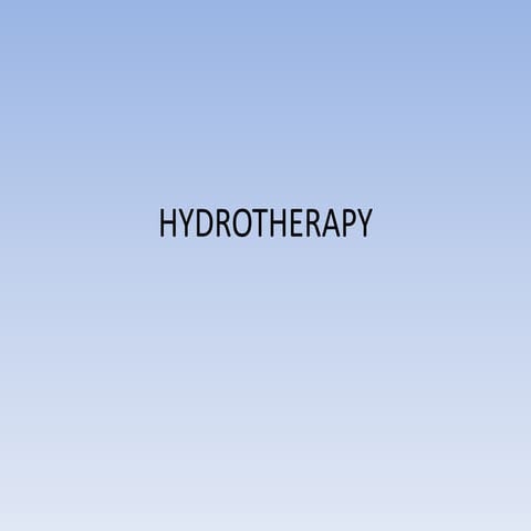 Hydrotherapy by pradeep