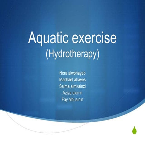 Aquatic exercise | PPTX