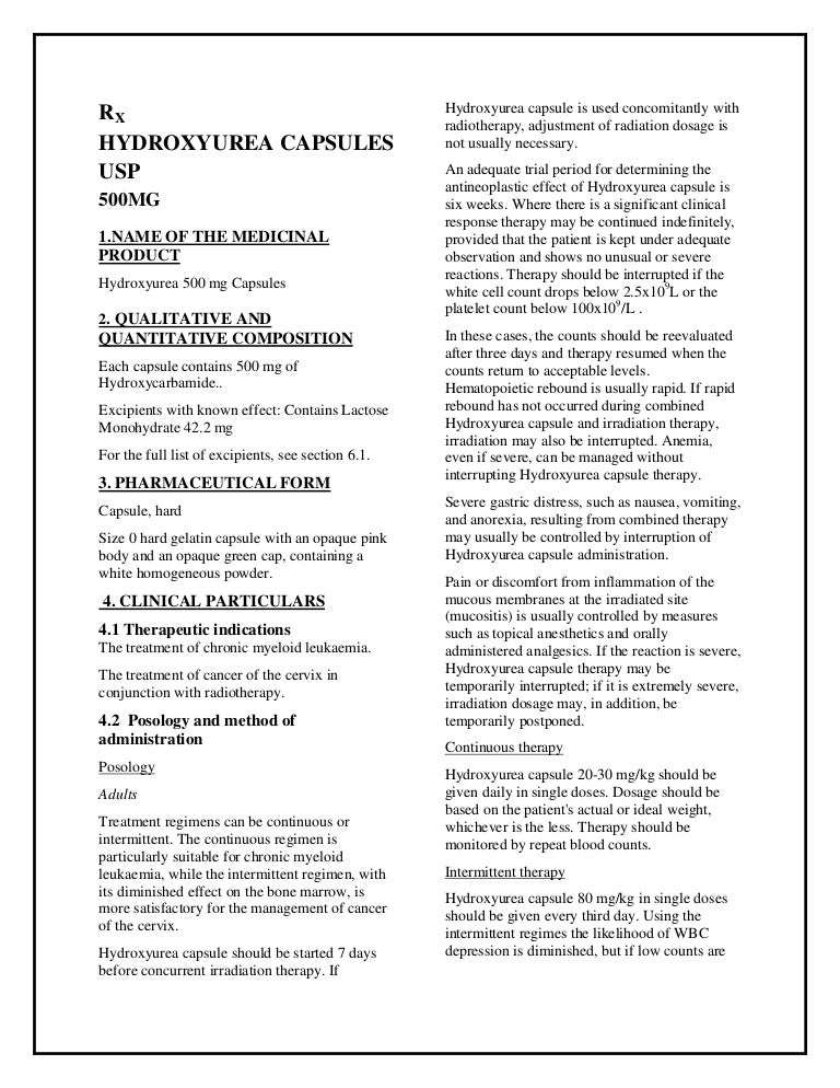 hydrea 250mg 4 tablets