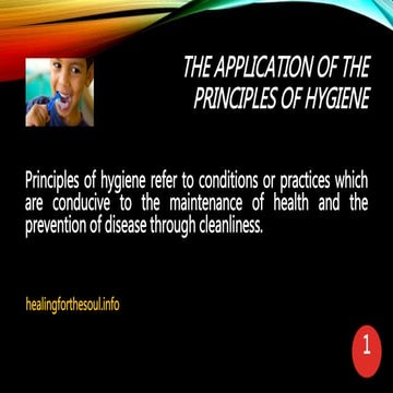 Principles of Hygiene 3 | PPTX