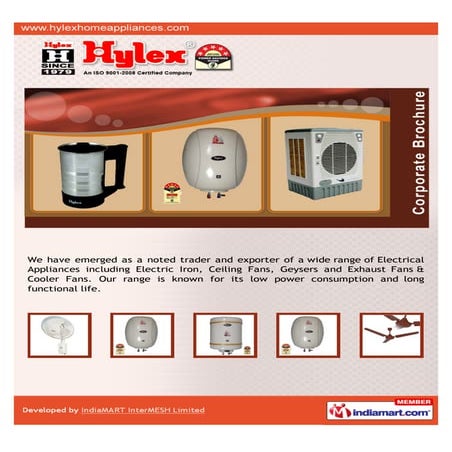 Hylex Home Appliances India Private Limited, New Delhi, Electric Irons | PDF