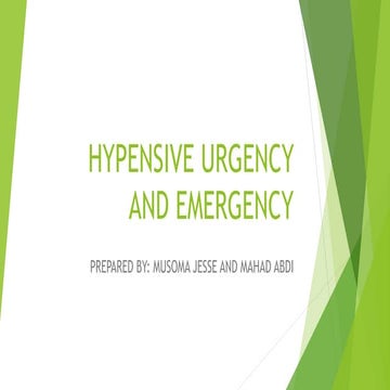 Hypensive urgency and emergency