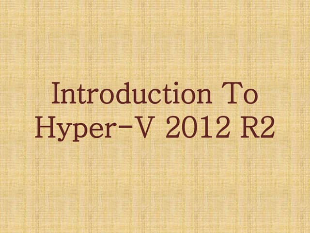 virtualization (Hyper-V)