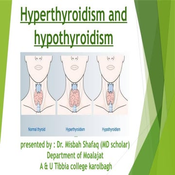 Hyper and hypothyroidism Presentation of Medicine Medical