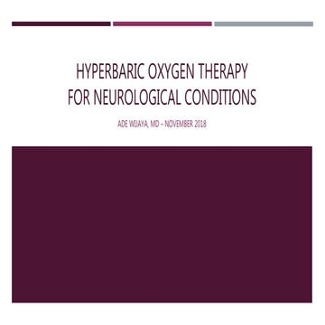 Hyperbaric Oxygen Therapy for Neurological Conditions | PPTX
