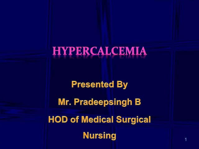 Hypercalcemia | PPT