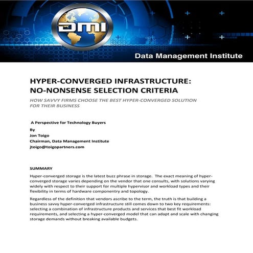 How Savvy Firms Choose the best Hyperconverged Infrastructure for their Business