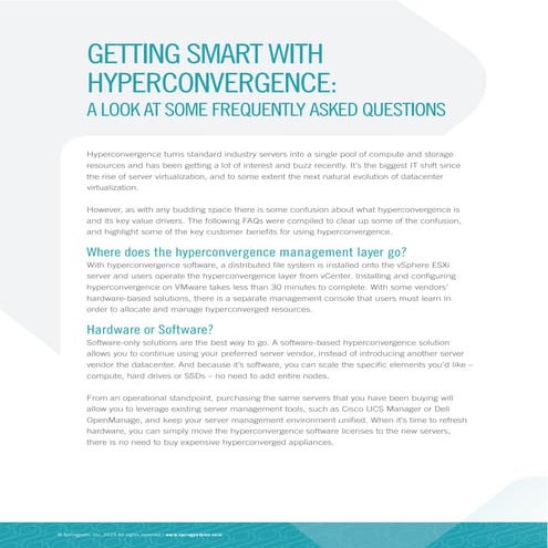 Hyperconvergence FAQ's