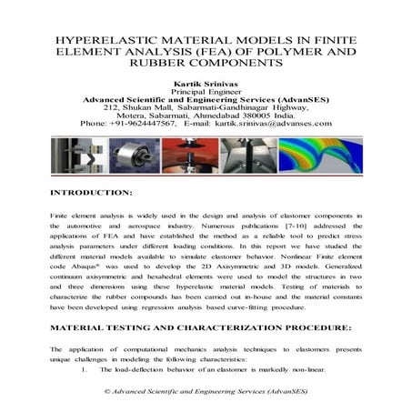 Hyperelastic material models in finite element analysis of polymers