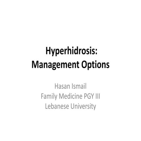 Hyperhidrosis