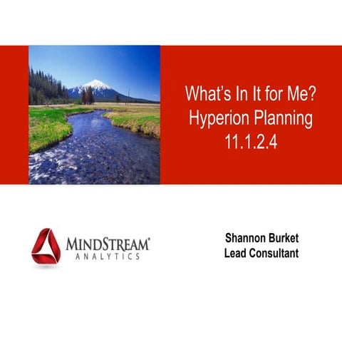 Hyperion Planning 11.1.2.4 | MindStream Analytics