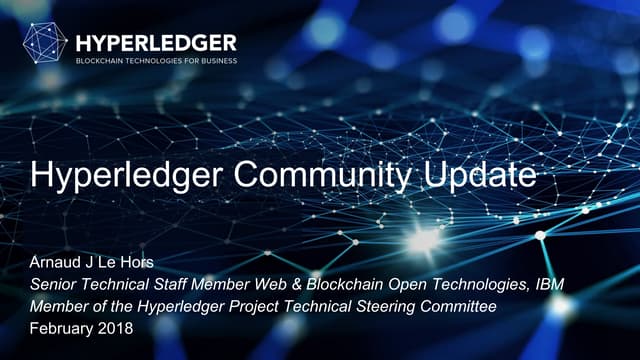 Hyperledger community update Feb 20, 2018