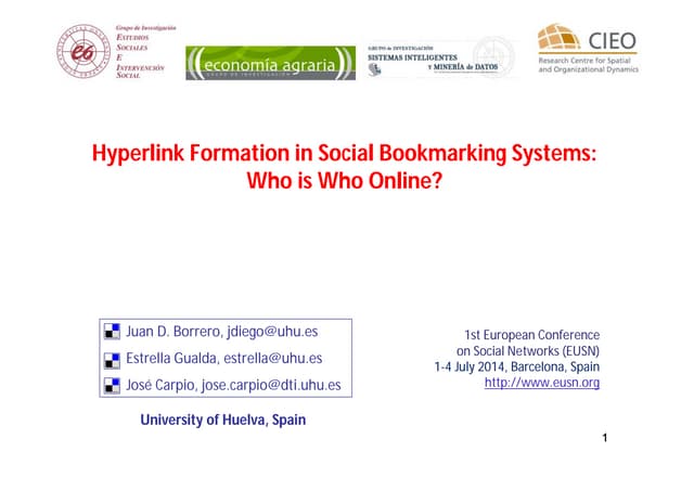 Hyperlink Formation in Social Bookmarking Systems: Who is Who Online?