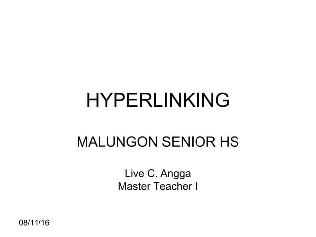 Hyperlinking