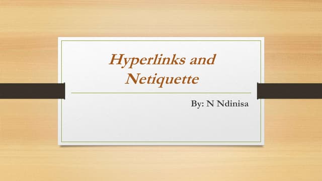 Hyperlinks and netiquette slides
